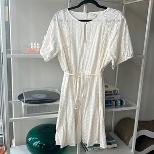 NWT Madewell Eyelet Cream Tassel Dress